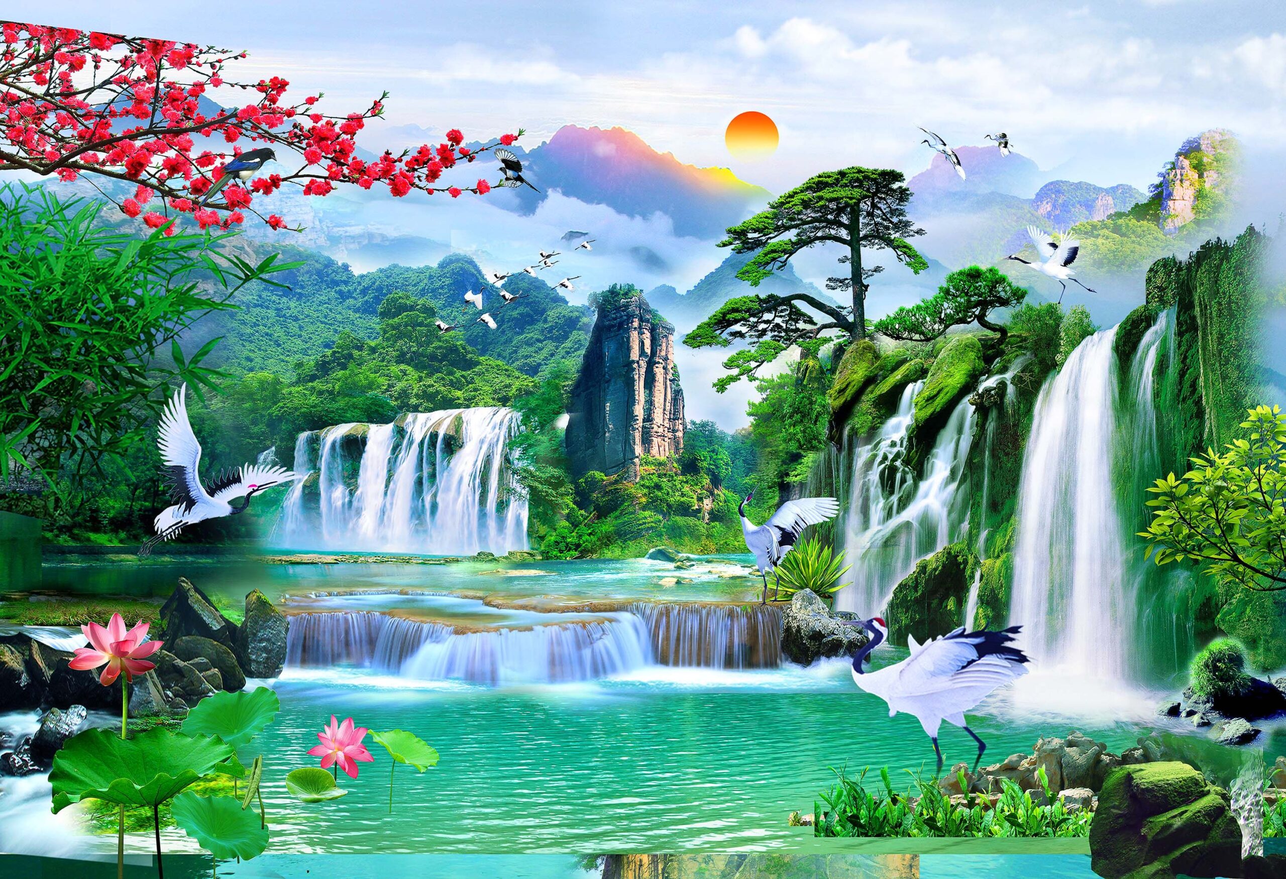 Tranh Gach 3d Phong Canh