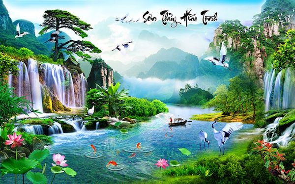 Tranh Gach 3d Son Thuy Huu Tinh Dep Nhat 78