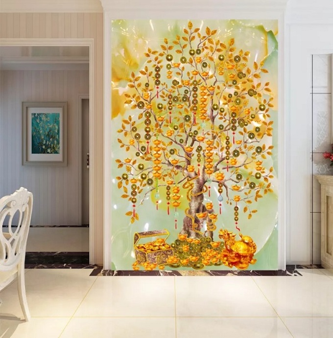 Gach 3d Phong Thuy Cay Kim Tien