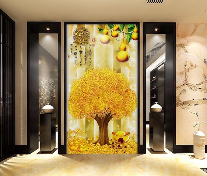 Gach Tranh 3d Phong Thuy Cay Kim Tien